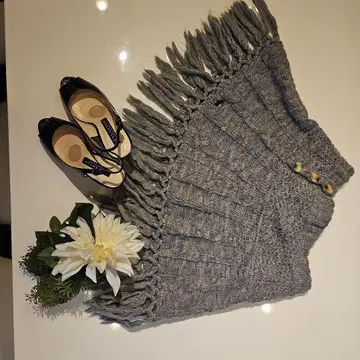 아바클로 abercrombie 그레이 프린지 부착 스커트