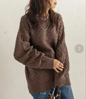 카프리슈 레마쥬 케이블 튜닉 Free 오버 사이즈 니트