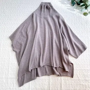 mizuiro ind 2024 판초 스타일 하이넥 풀오버 아지메