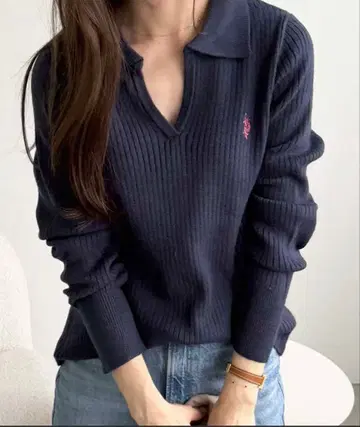 U.S.POLOASSN 몰캉몰캉 원포인트 옷깃 스키퍼 새상품