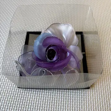 IGIN 코사지 꽃 모양 브로치 보라색과 실버