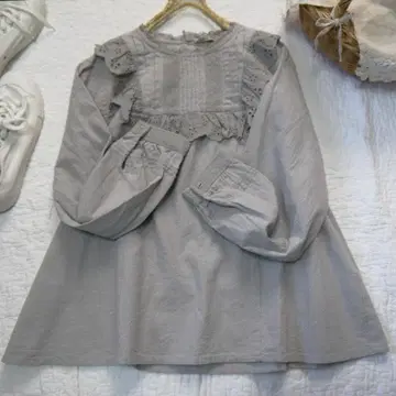 새상품 사만사 모스모스 면린넨 프릴 레이스 블라우스