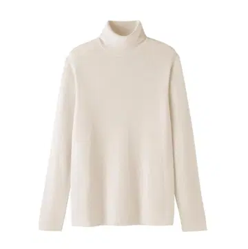 신사 워셔블 울 립 터틀넥 스웨터 오프화이트 S