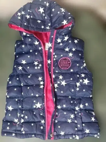 사만다 타바사 골프 후드 부착 별 패턴 다운 베스트 36