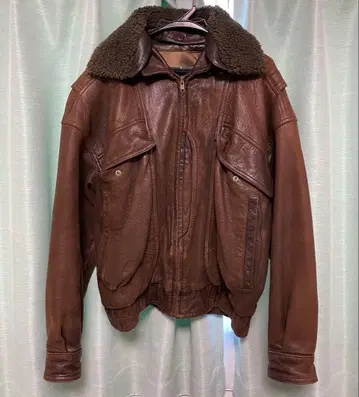 90s 가죽 자켓 브라운
