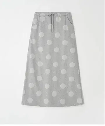 RONRON BIG DOT BANDING MAXI SKIRT GREY