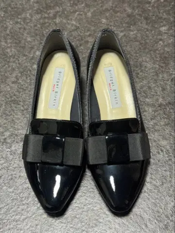 오페라 리본 힐 워킹 펌프스 (블랙 에나멜) 23.5cm