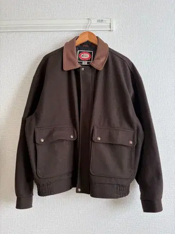 빈티지 자켓 브라운 울 블루종 (XL)