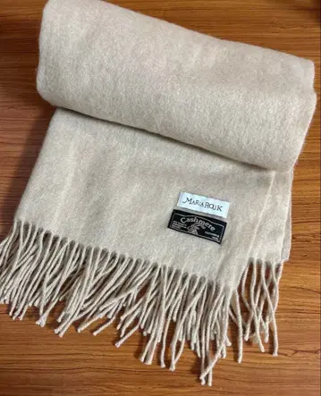 Maria Rouk 캐시미어 100% 베이지 대형 머플러