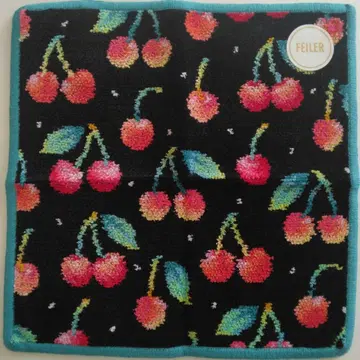 미사용 새상품 FEILER 페이러 손수건 체리 도트