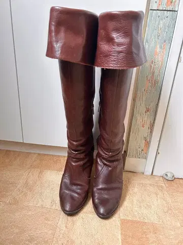 DIANA 천연 가죽 롱 부츠 니하이 가능 24cm 9cm 힐 설국 사양