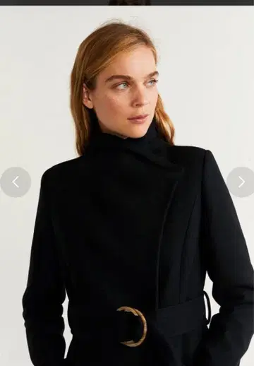 MANGO 블랙 벨트 코트 VENUSS