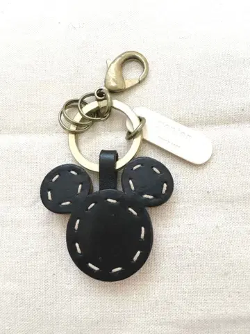 genten 미키마우스 모양 키링 빨간색 블랙