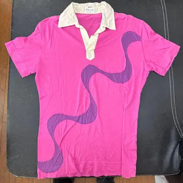 폴 스미스 핑크 보라색 피케 셔츠 M