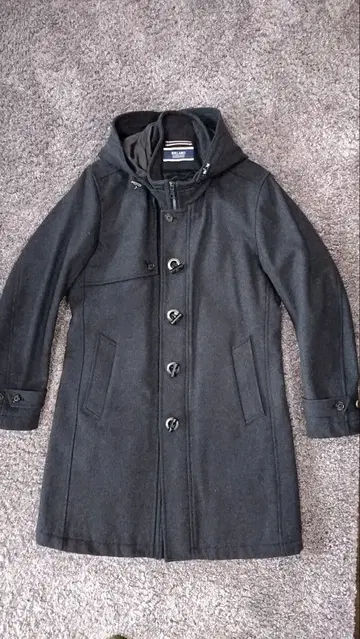 [ 리에라보 니콜 클럽 포맨 ] 다크 그레이 더플 코트 후드 부착