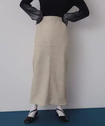 빈티지 가죽 느낌 펜슬 스커트