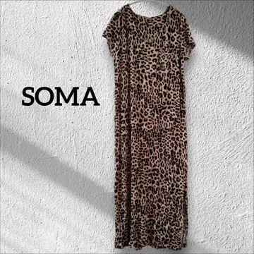 1점 한정 SOMA 레오파드 무늬 롱 원피스 레오파드 올 패턴 [ L ]