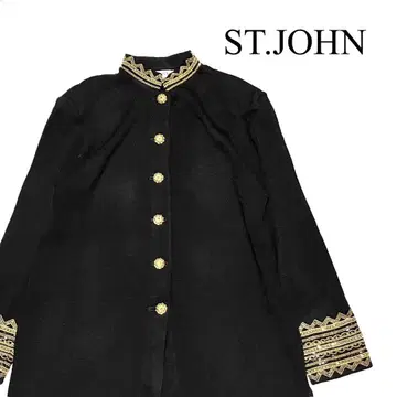 생존 가디건 자켓 블랙 골드 버튼 비즈