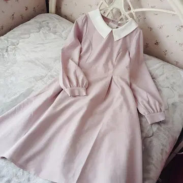 새상품 완판템 허니즈 카라 원피스 핑크 L 루즈핏 덕질 지뢰계