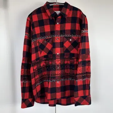 새상품급 sacai 플란넬 셔츠 자수