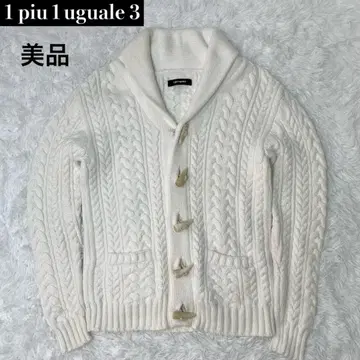 새상품급 가디건 우노피우우노우구알레트레 케이블 니트 V L 화이트