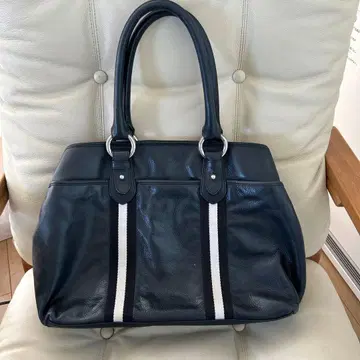 BALLY 발리 토트백 캔버스 스트라이프 A4 블랙