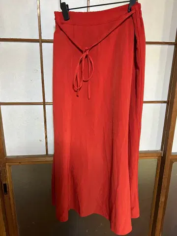 오렌지 롱 스커트 L 사이즈