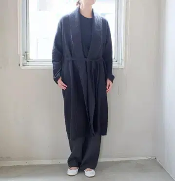 evam eva 롱 그로브 겉옷 린넨 알파카