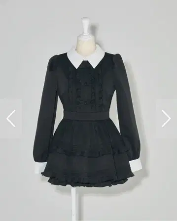 pium 프릴 리본 카라 부착 셋업 블랙