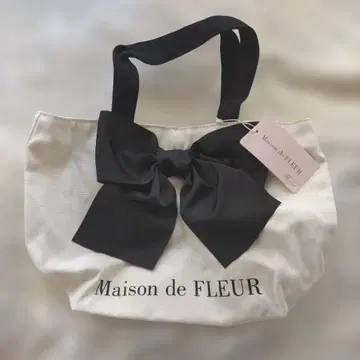 Maison de FLEUR 리본 캔버스 미니 토트백