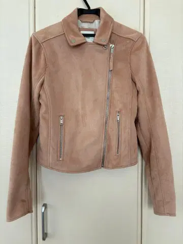 베이지 스웨이드 라이더 자켓