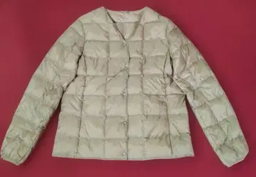 새상품급 TAION 여성용 V넥 다운 자켓 L 사이즈 베이지