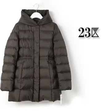 906 새상품 23구 발수 시레 타프타 미들 기장 다운 코트 36