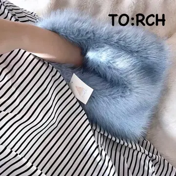 TO:RCH 백 새상품 택 포함 블루 퍼 토트백 핸드백