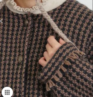 새상품 사만사 모스모스 크루넥 프린지 자켓 블랙