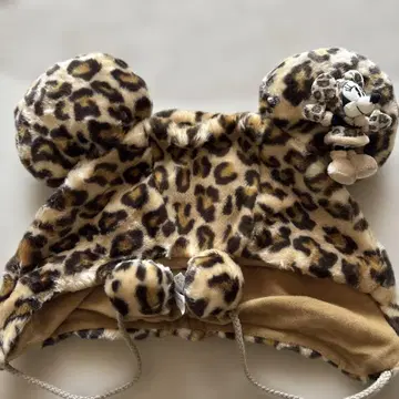 레오파드 무늬 귀도리 모자 미니 봉제 인형 포함 사이즈 58cm