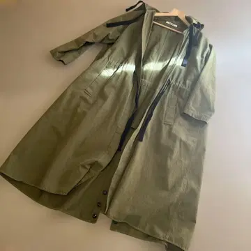 RADIATE 후드 부착 롱 코트 올리브