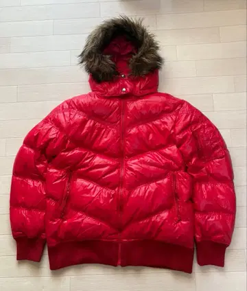 유니클로 프리미엄 다운 자켓 퍼 다운 레드 빨간색