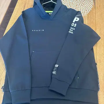 SPAZIO 네이비 후드 부착 후드티