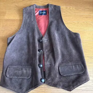 브라운 스웨이드 베스트 F 사이즈 레트로