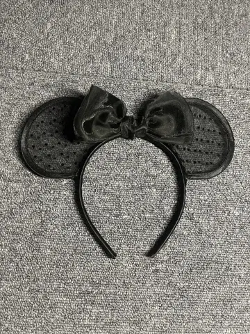 미키 모양 블랙 머리띠 리본 포함