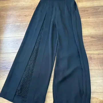 포멀 레이스 블랙 와이드 팬츠