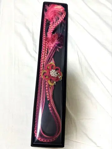 핑크 꽃 펄 허리띠