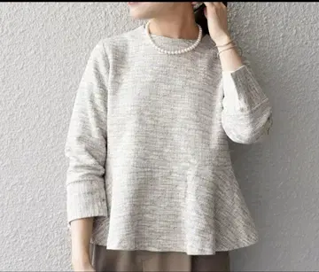 SHIPS 트위드 페플럼 풀오버 M 사이즈