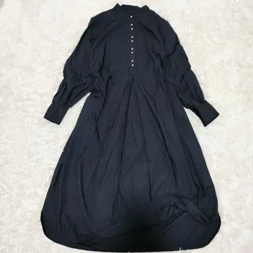 [ 새상품급 ] 쉽스 밴드 카라 펄 버튼 셔츠 원피스 네이비 36