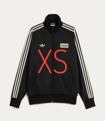 귀한 사이즈! XS 사이즈 오아시스 아디다스 트랙 자켓 인기 있는 블랙