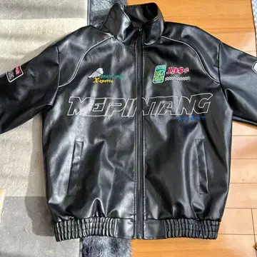 레이싱 자켓 블랙 가죽