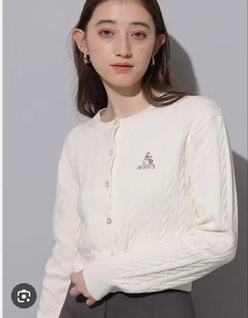 Rirandture Mimicat 자수 가디건 화이트