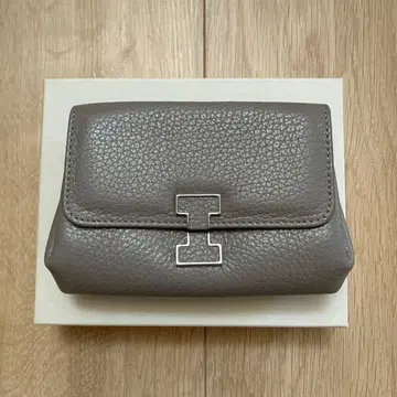 IACUCCI 그레이 가죽 접이식 지갑