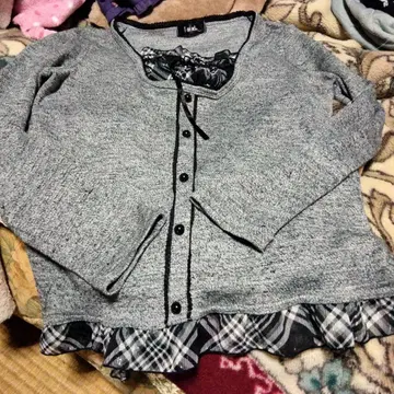 T-mind 그레이 프릴 가디건 L